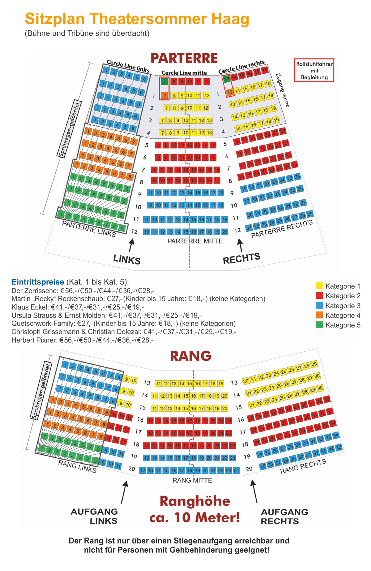Sitzplan Theatersommer Haag
